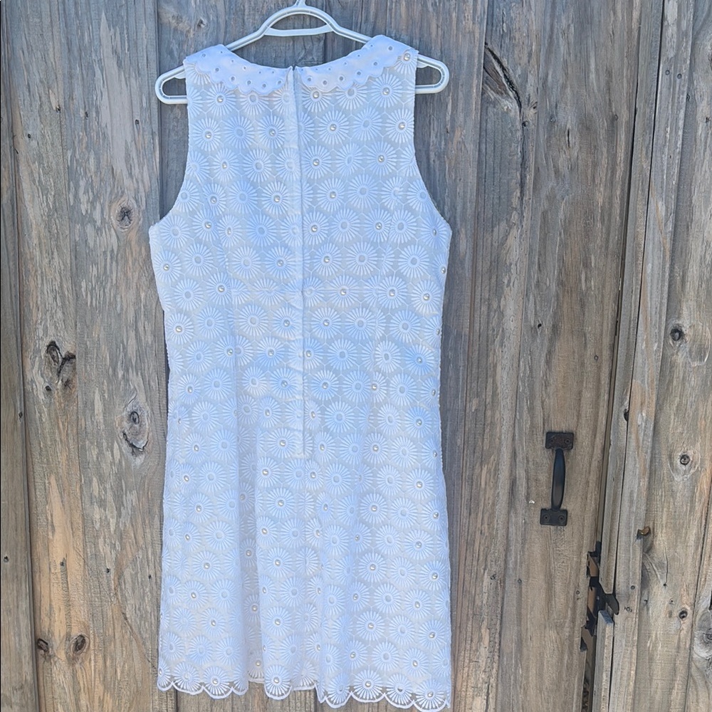 Lilly Pulitzer Nicci dress-14 Resort white-pinwheel organza - Picture 10 of 16